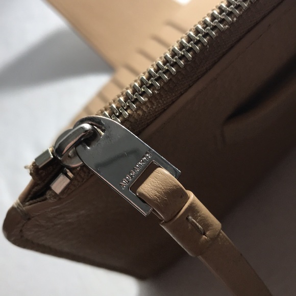 AllSaints Brand Ray Wallet Caramel Beige Clutch - Picture 6 of 10